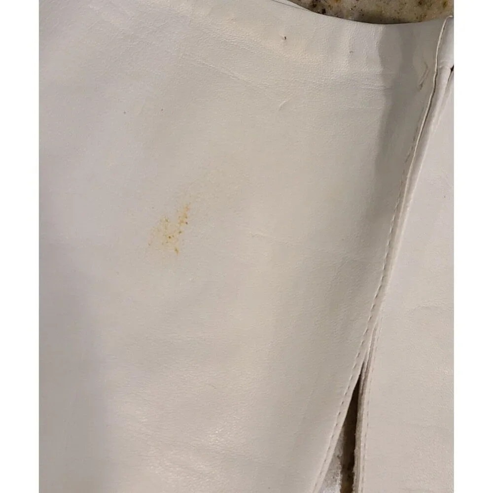New! Vintage Size S/M White Soft Leather Formal 15